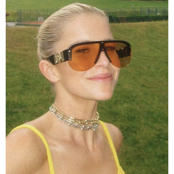 NWT Versace VE4391 Black Shield 148mm Sunglasses main image 5